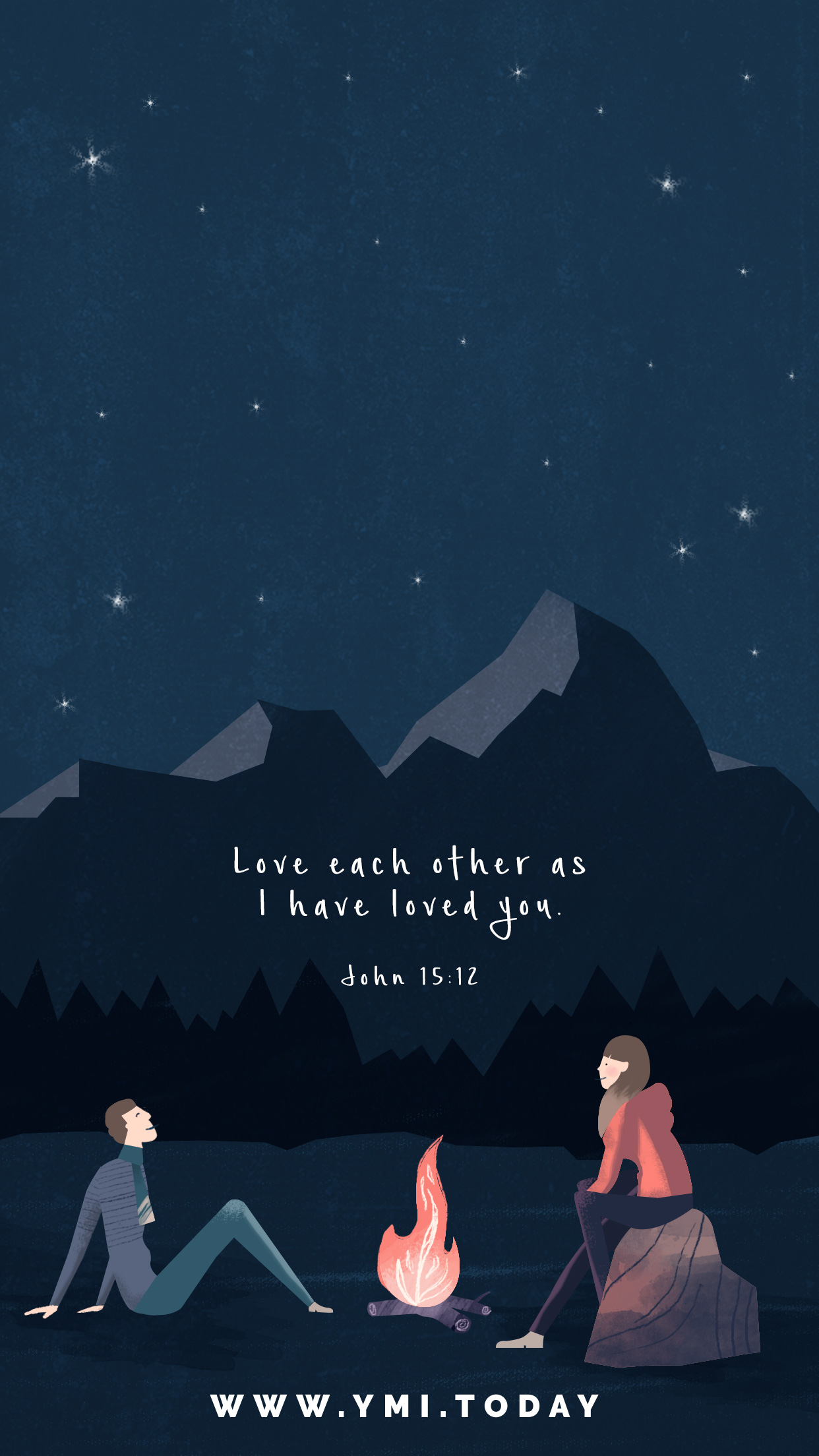 YMI January 2018 Phone Lockscreen - Love each other as I have loved you. - John 15:12